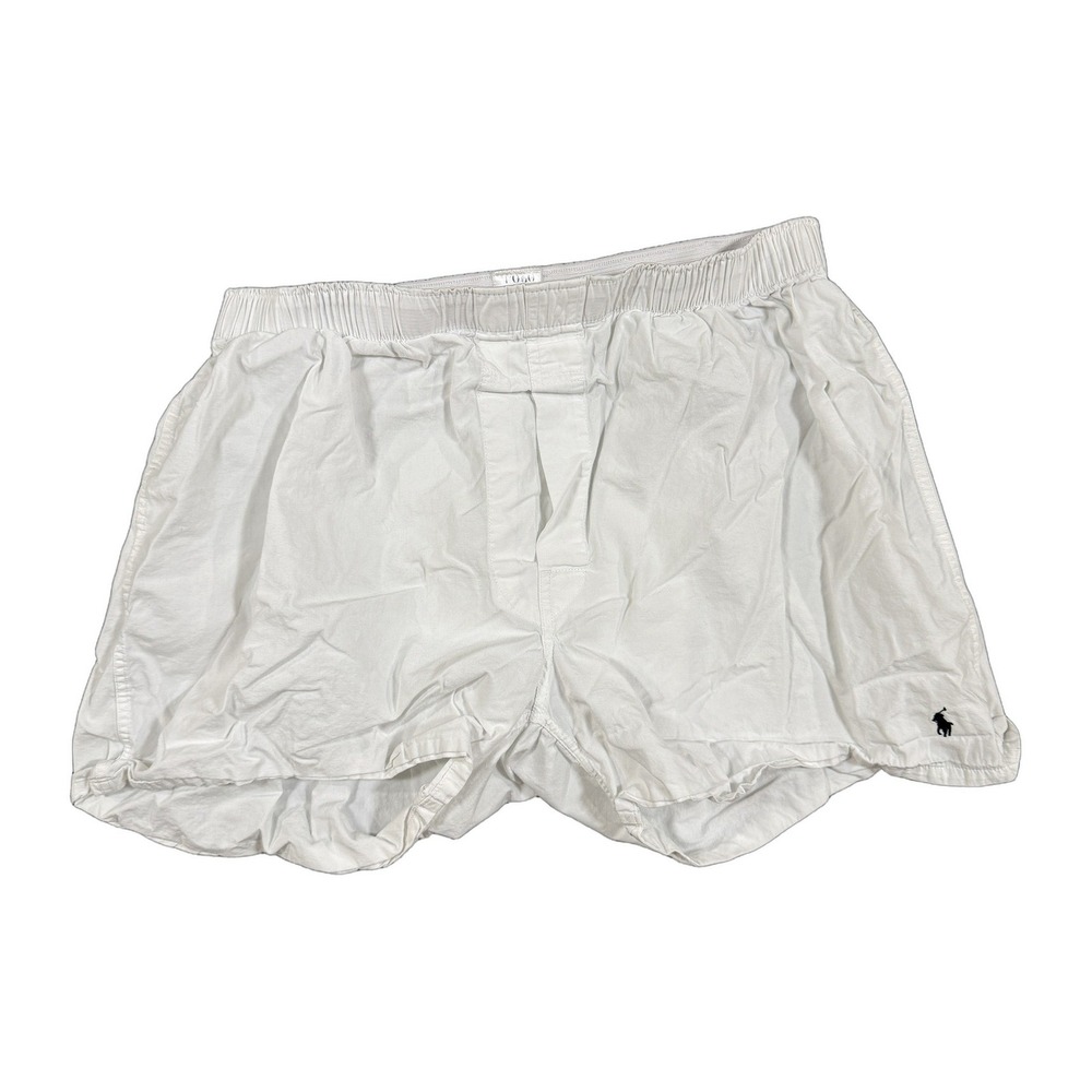 Polo Ralph Lauren Mens Classic Fit Boxer Shorts White Cotton Size L Logo